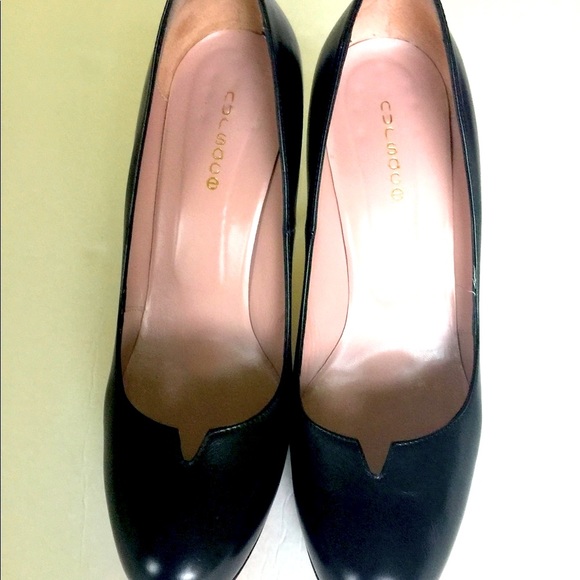 Stunning stiletto shoes shiny Black Real Leather heels pump with Platform Eur 40 - Picture 6 of 16